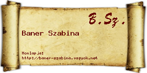 Baner Szabina névjegykártya
